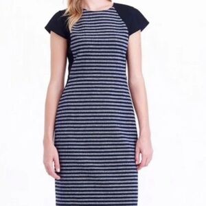 J. Crew Elegant Black and Navy Midi Dress size 10 - wool blend